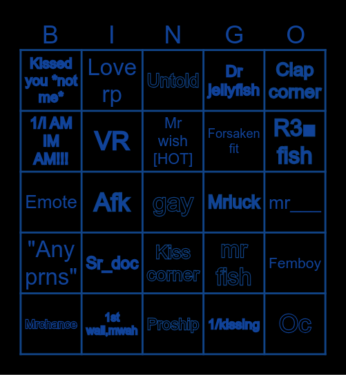 OCEAN TERROR BINGOES MRCHANCE Bingo Card