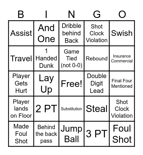 MARCH MADNESS Bingo Card