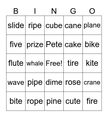 Final-E Bingo Card
