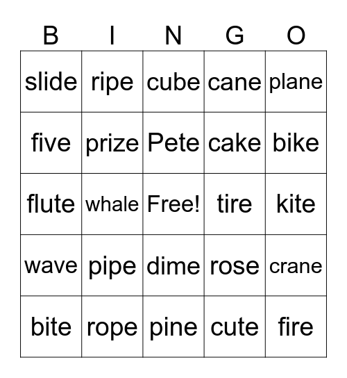 Final-E Bingo Card