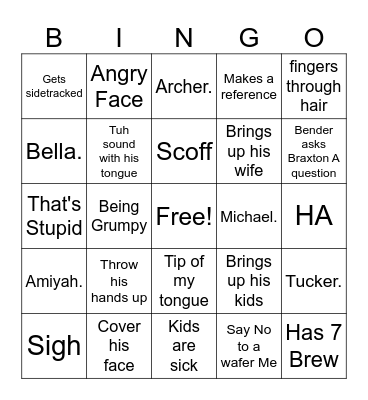 Bender Bingo Card
