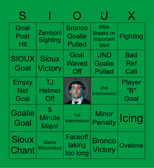 Sioux Vs Broncos Bingo Card
