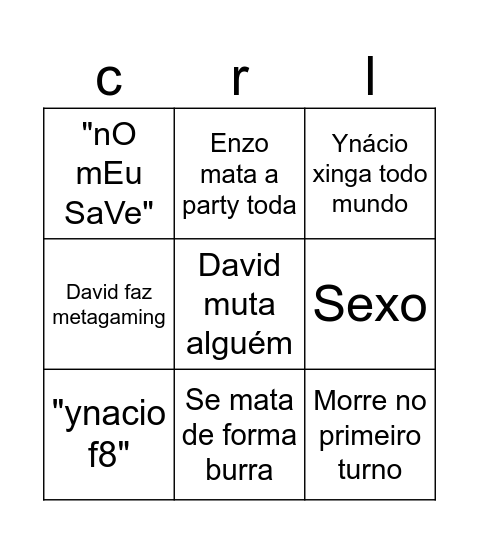 Baldur's gate dos manos Bingo Card