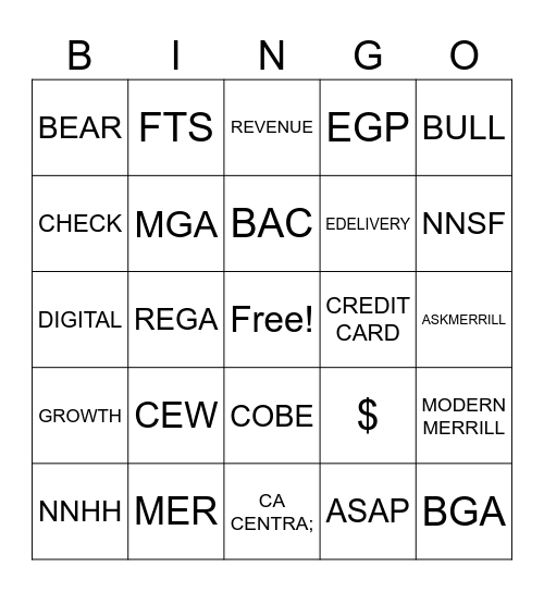 Merrill Bingo Card