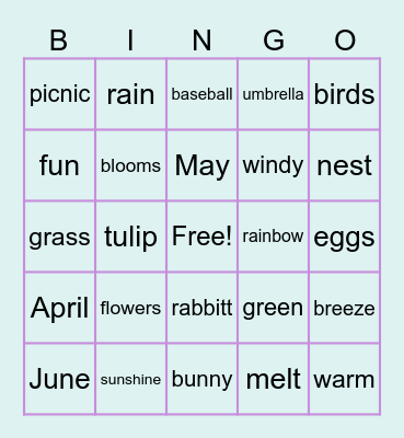 SPRING BINGO Card