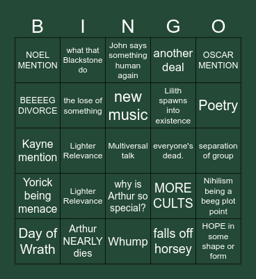 BEEG Malevolent part 51 Bingo Card