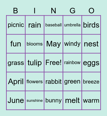 SPRING BINGO Card