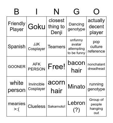 JJS/TSB BINGOOO Bingo Card