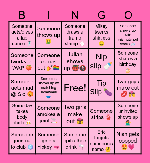 Nish's Birthday Bingo 8======D~~ Bingo Card