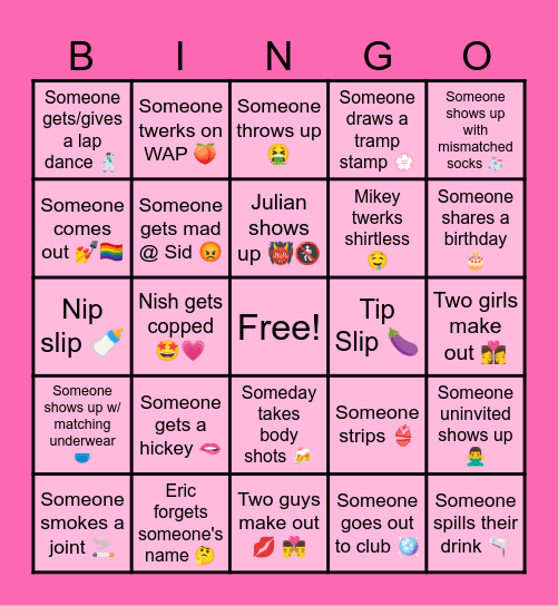 Nish's Birthday Bingo 8======D~~ Bingo Card