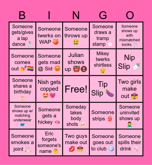Nish's Birthday Bingo 8======D~~ Bingo Card