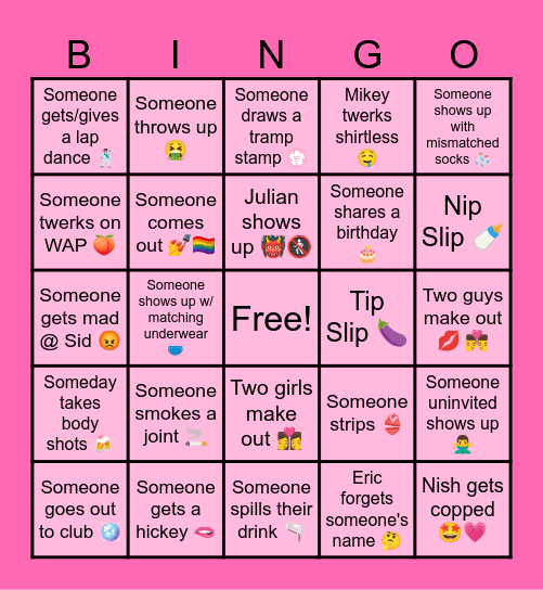 Nish's Birthday Bingo 8======D~~ Bingo Card