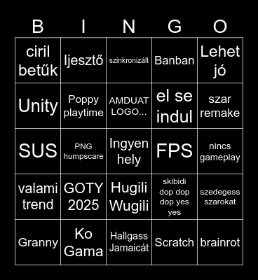 NAGYON RATYI ONLINE HORROR Bingo Card