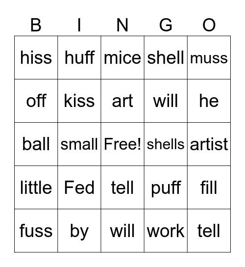 Fed By Art Bingo Card