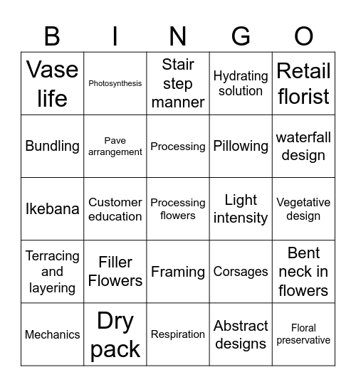 TSFA BINGO Card