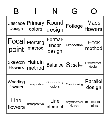 TSFA BINGO Card