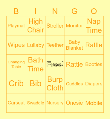 BABY SHOWER BINGO Card