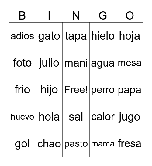 baby shower Bingo Card