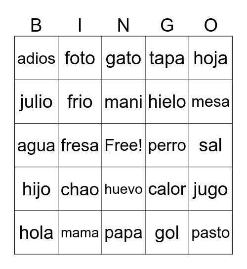 baby shower Bingo Card