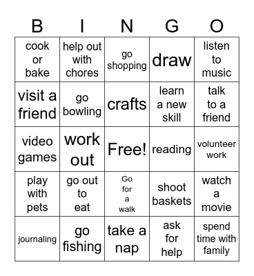 Coping with Grief Bingo Card