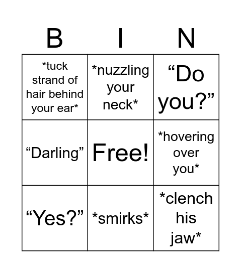 Den’s c.ai bingo Card
