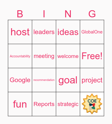 COE BINGO Card