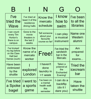 End of Year Bingo! Bingo Card