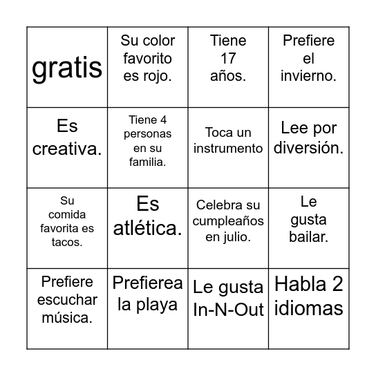 Encuentra a alguien que Bingo Card