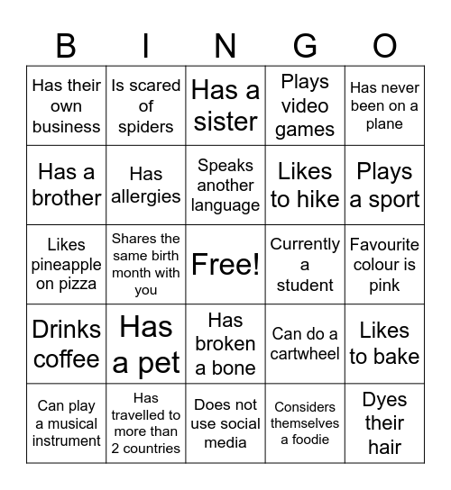 BINGO Card