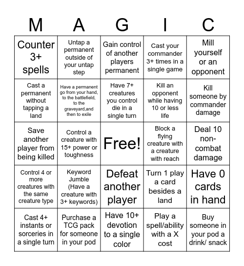 NJG Week 3 Bingo Card