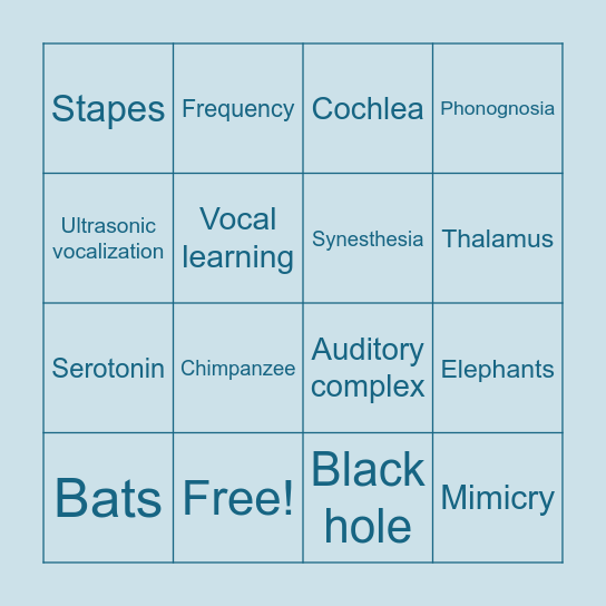 Science-Music Trivia Bingo Card