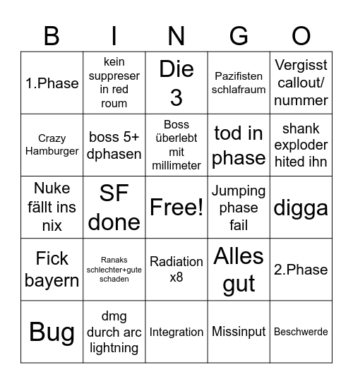 Hs Bingo Card