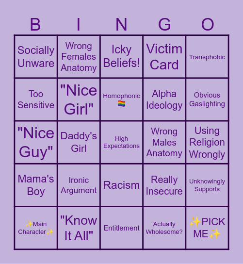 Unchronically Online Bingo Card