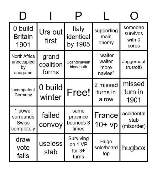 DIPLO BINGO Card