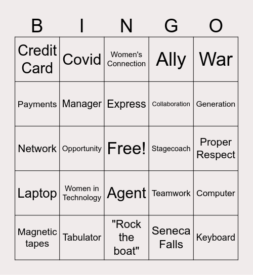 Women's History at Wells Fargo Bingo Card