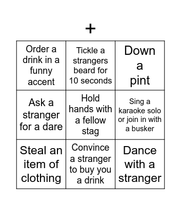 Harry's Stag Do Bingo Card