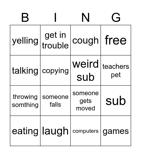 class bingo Card