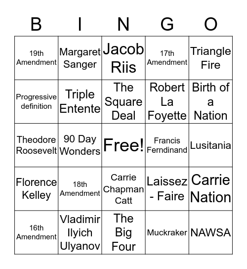 Chapter 5 & 6 Bingo Card