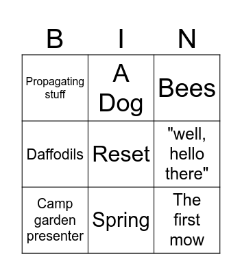 garnered works Bingo Card
