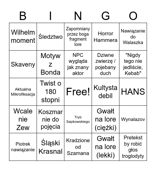 PAPIEROWA SESJA Bingo Card