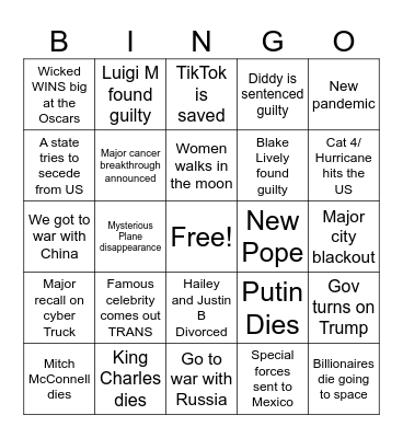 2025 Bingo Card
