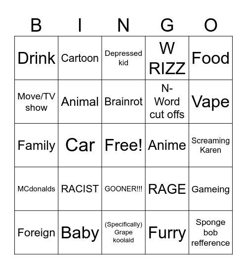 YLYL MEMES BINGO Card