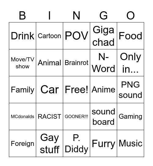 YLYL MEMES BINGO Card