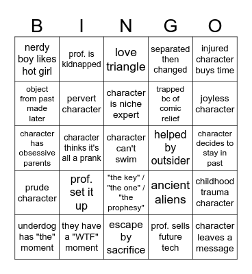 Time Trap Bingo Card
