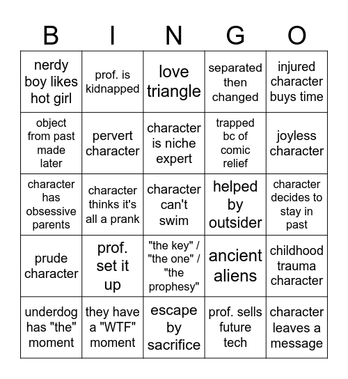 Time Trap Bingo Card