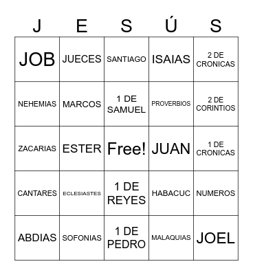 Bingo Bíblico Bingo Card