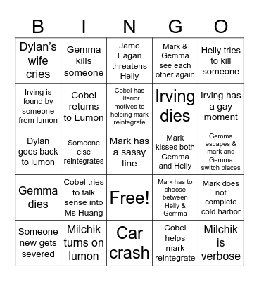 Severance Bingo Card