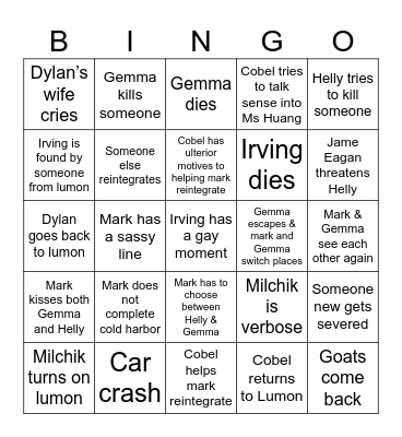 Severance finale Bingo Card