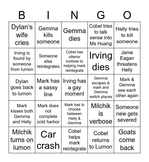 Severance finale Bingo Card