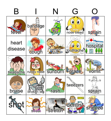 health problems bingo Card